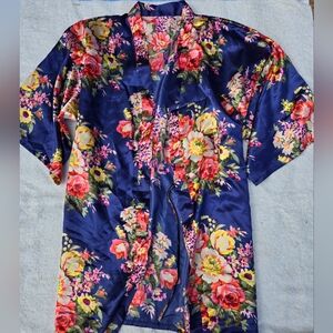 Blue floral robe